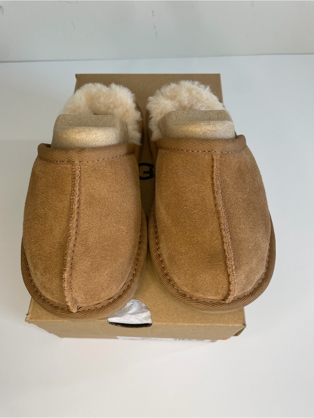 UGG Keegan Chestnut Suede Slide Slippers Shearling Kids Size 3M Cozy Comfort - Picture 7 of 14